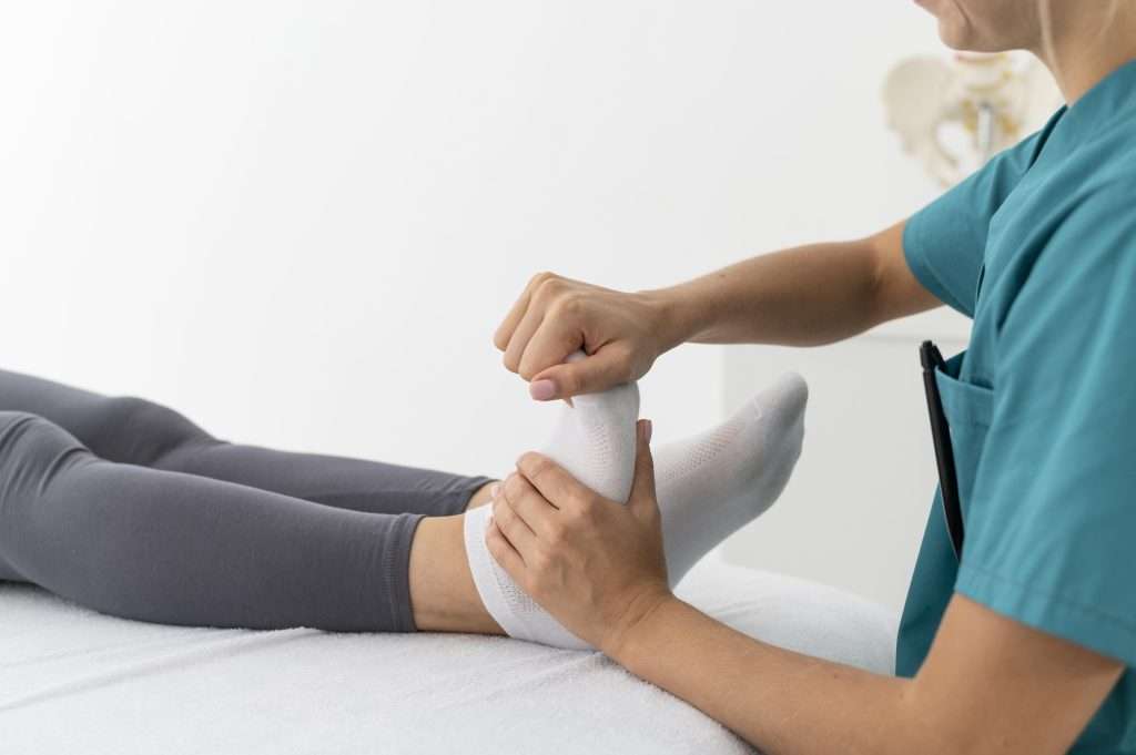 Woman Having Physiotherapy Session Clinic
